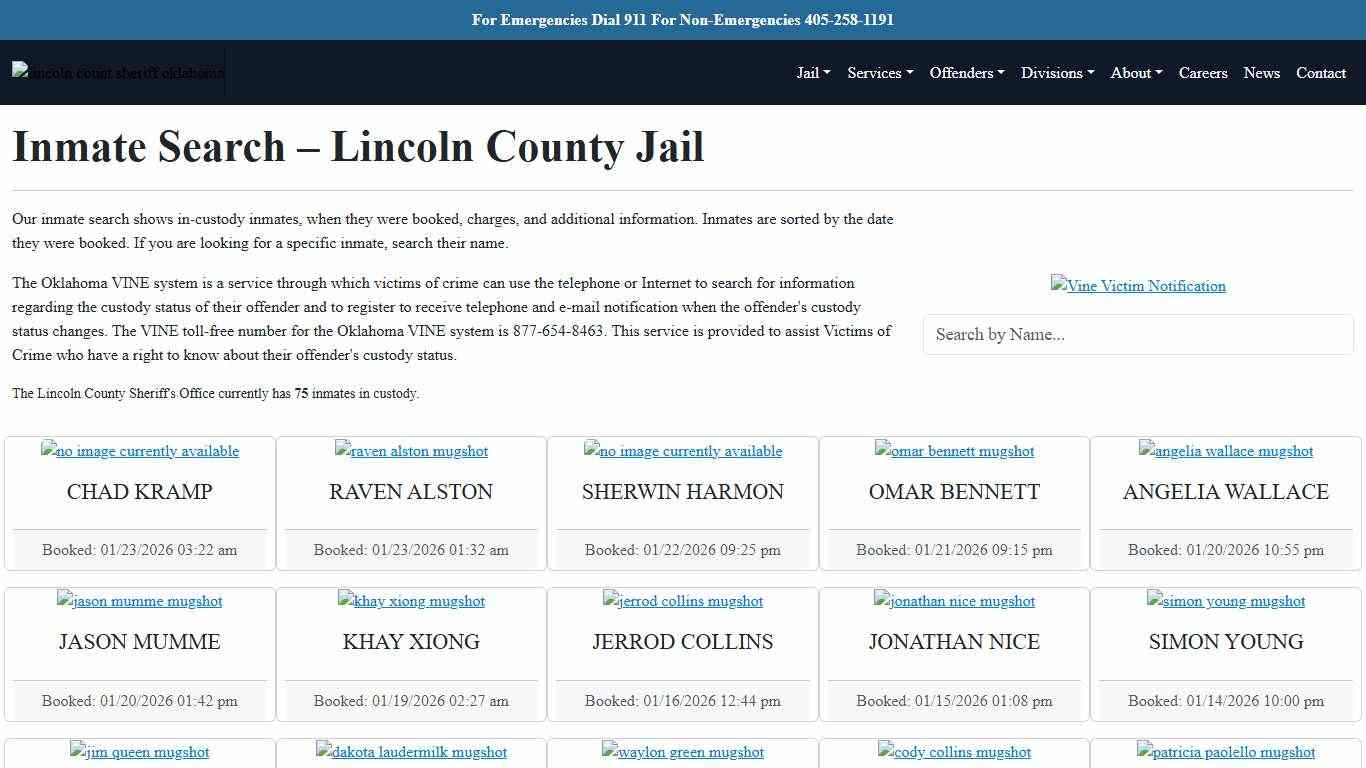 Inmate Search Lincoln County Sheriff's Office